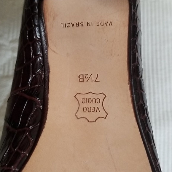 New Talbots Leather Croco Embossed Heels - Picture 6 of 12